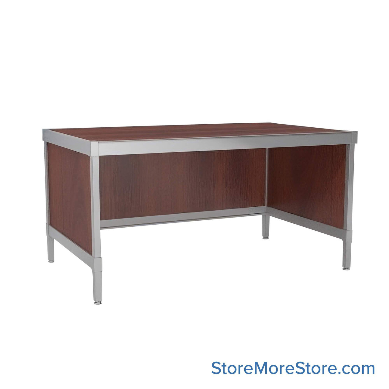 Mail Desk, 36" W x 48" D x 30" H, Open Bottom Desk, 21.875" Modesty Panel Height