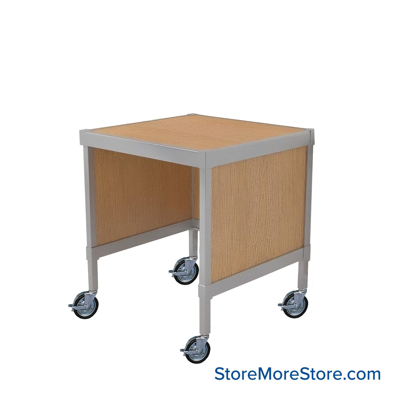 Mail Desk, 36" W x 25" D x 30" H, Open Bottom Desk, Includes Casters, 15.875" Modesty Panel Height