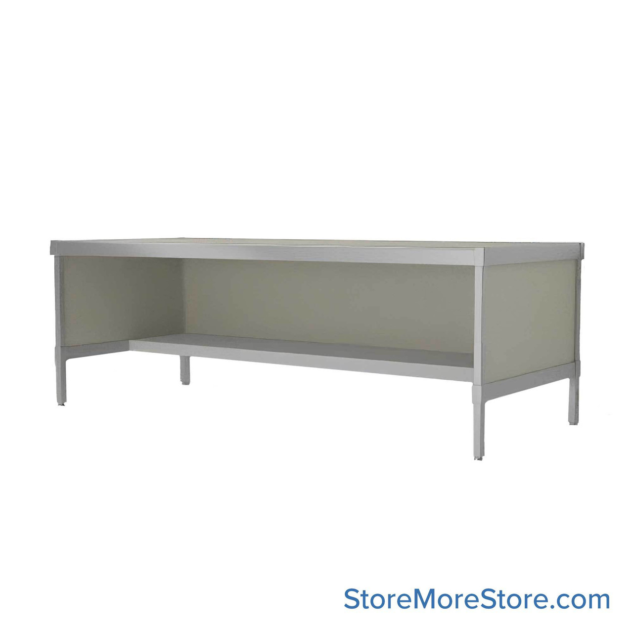 Mail Desk, 36" W x 84" D x 42" H, Half Shelf Desk, 33.563" Modesty Panel Height