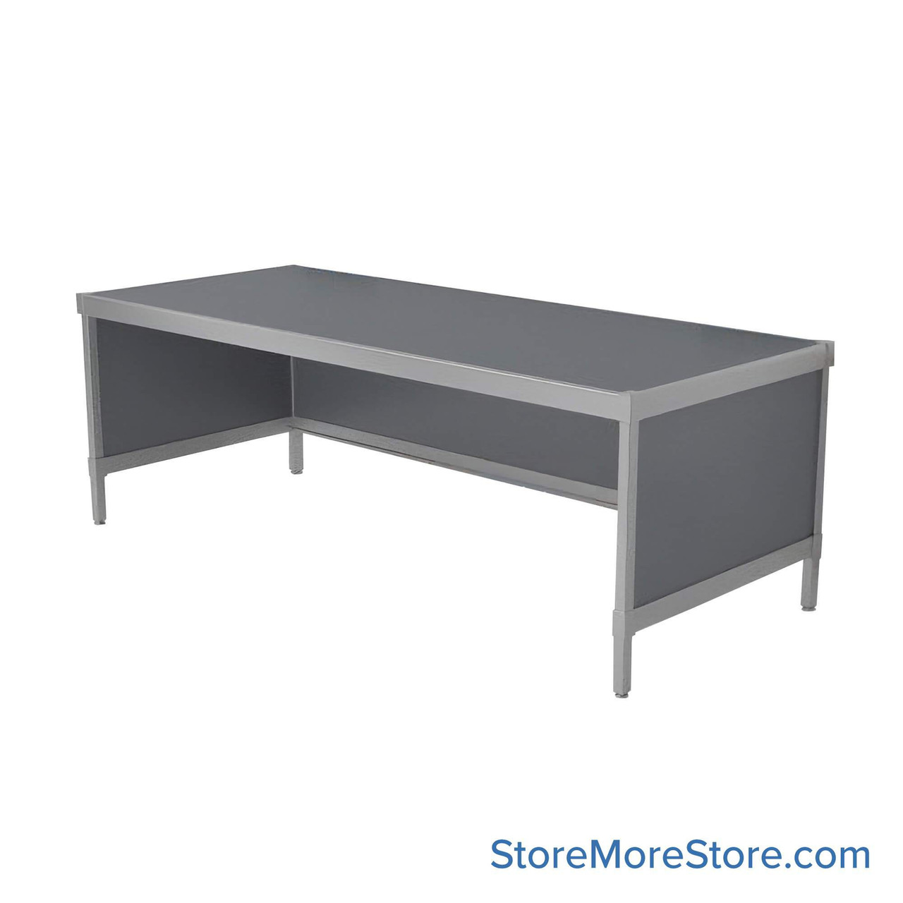 Mail Desk, 25" W x 84" D x 30" H, Open Bottom Desk, 21.875" Modesty Panel Height