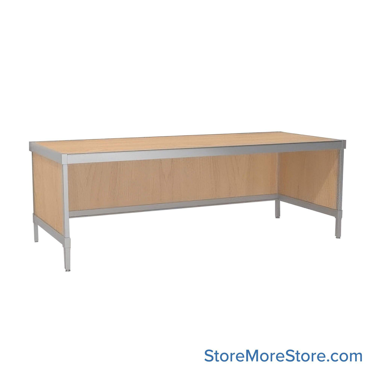 Mail Desk, 36" W x 84" D x 36" H, Open Bottom Desk, 21.875" Modesty Panel Height