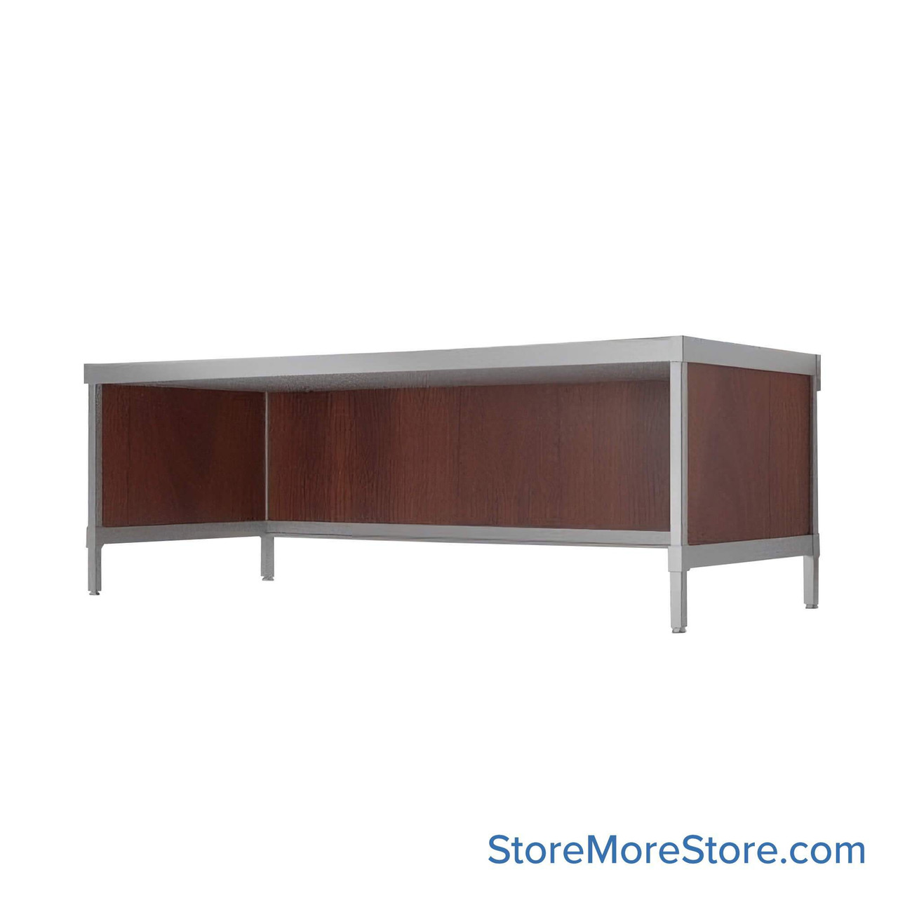 Mail Desk, 36" W x 72" D x 30" H, Open Bottom Desk, 21.875" Modesty Panel Height