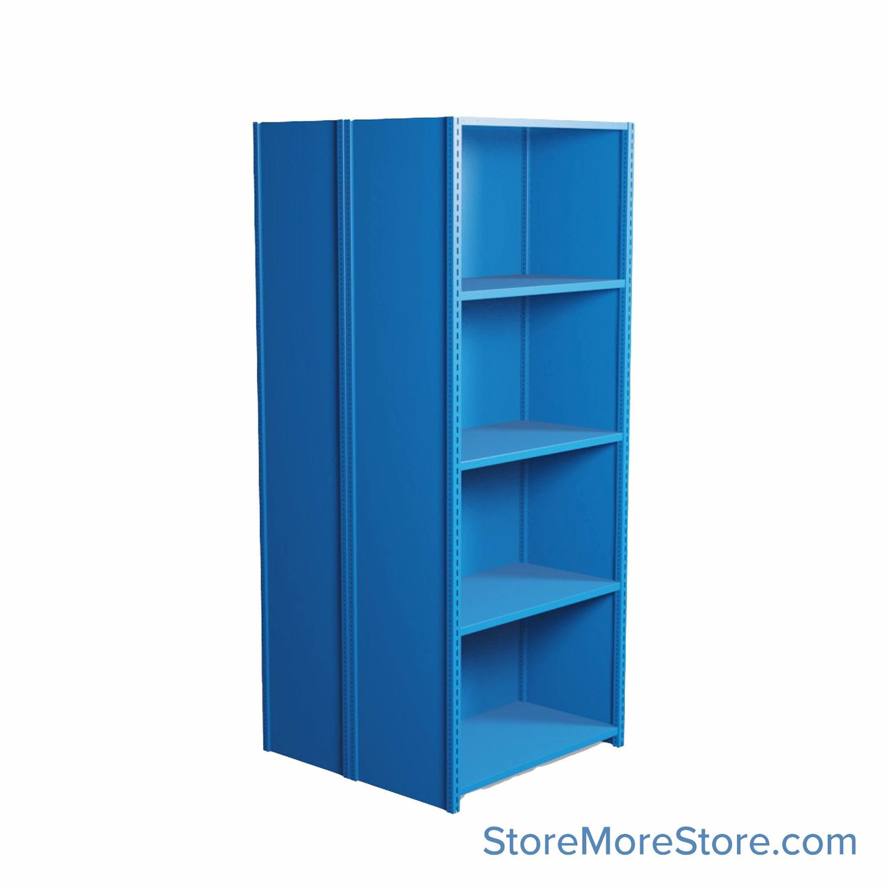 Industrial Shelving, 36" W x 36" D x 87" H, Closed Back-to-Back Shelving, 10 Shelves