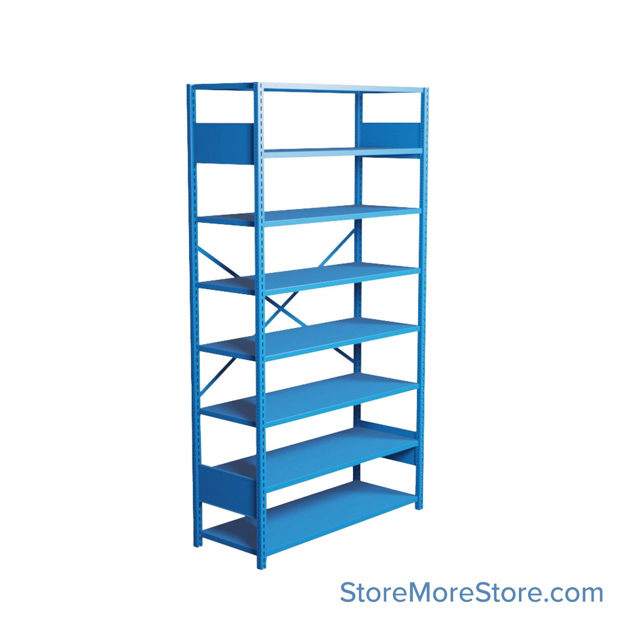 Industrial Shelving, 48" W x 18" D x 99" H, Open Single Shelving Unit, 8 Shelves