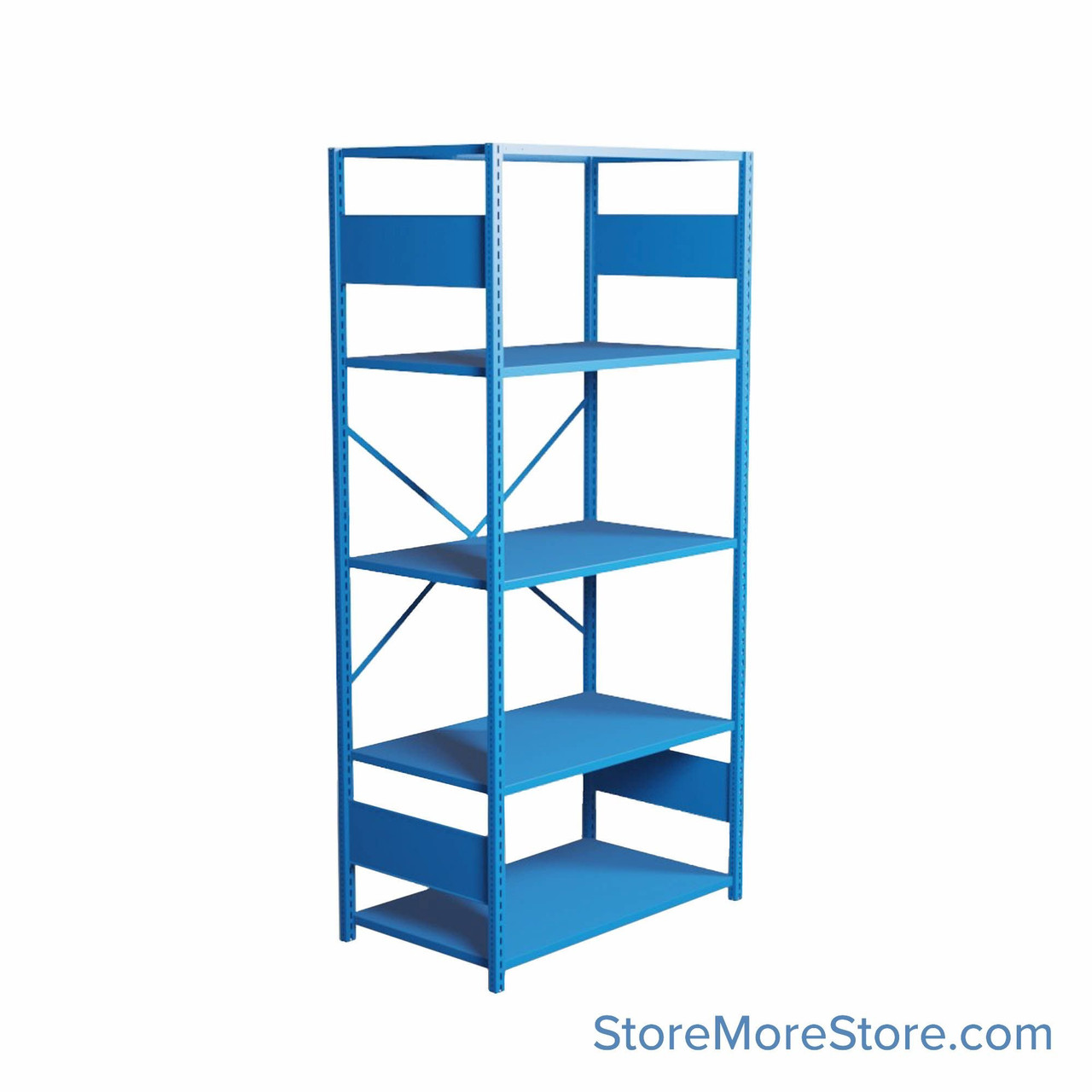 Industrial Shelving, 42" W x 24" D x 87" H, Open Single Shelving Unit, 5 Shelves