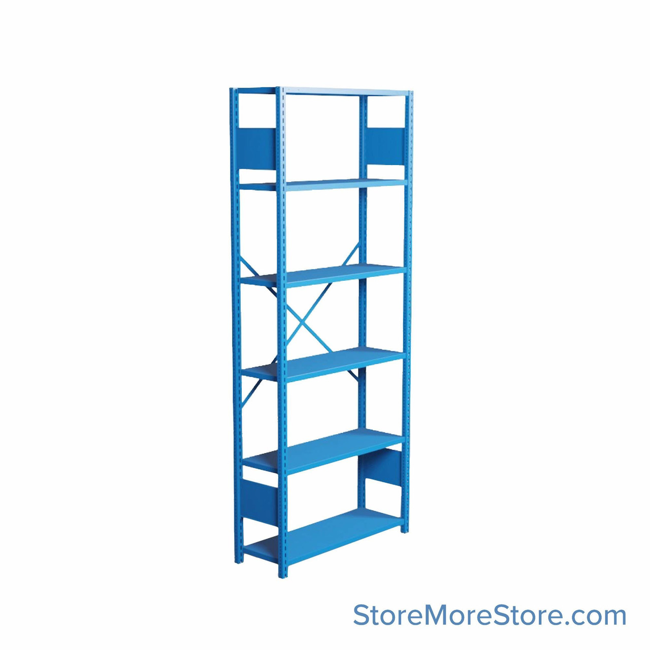 Industrial Shelving, 12" W x 36" D x 75" H, Open Single Shelving Unit, 6 Shelves