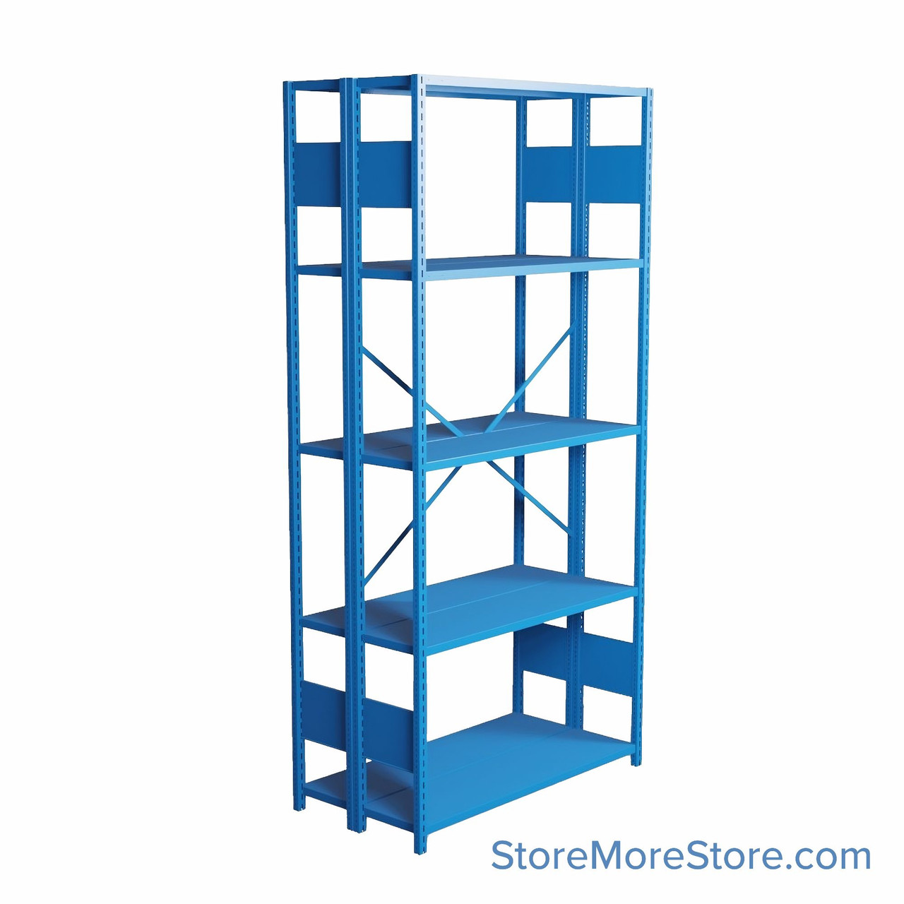 Industrial Shelving, 48" W x 36" D x 99" H, Open Back-to-Back Shelving, 10 Shelves, D1403B