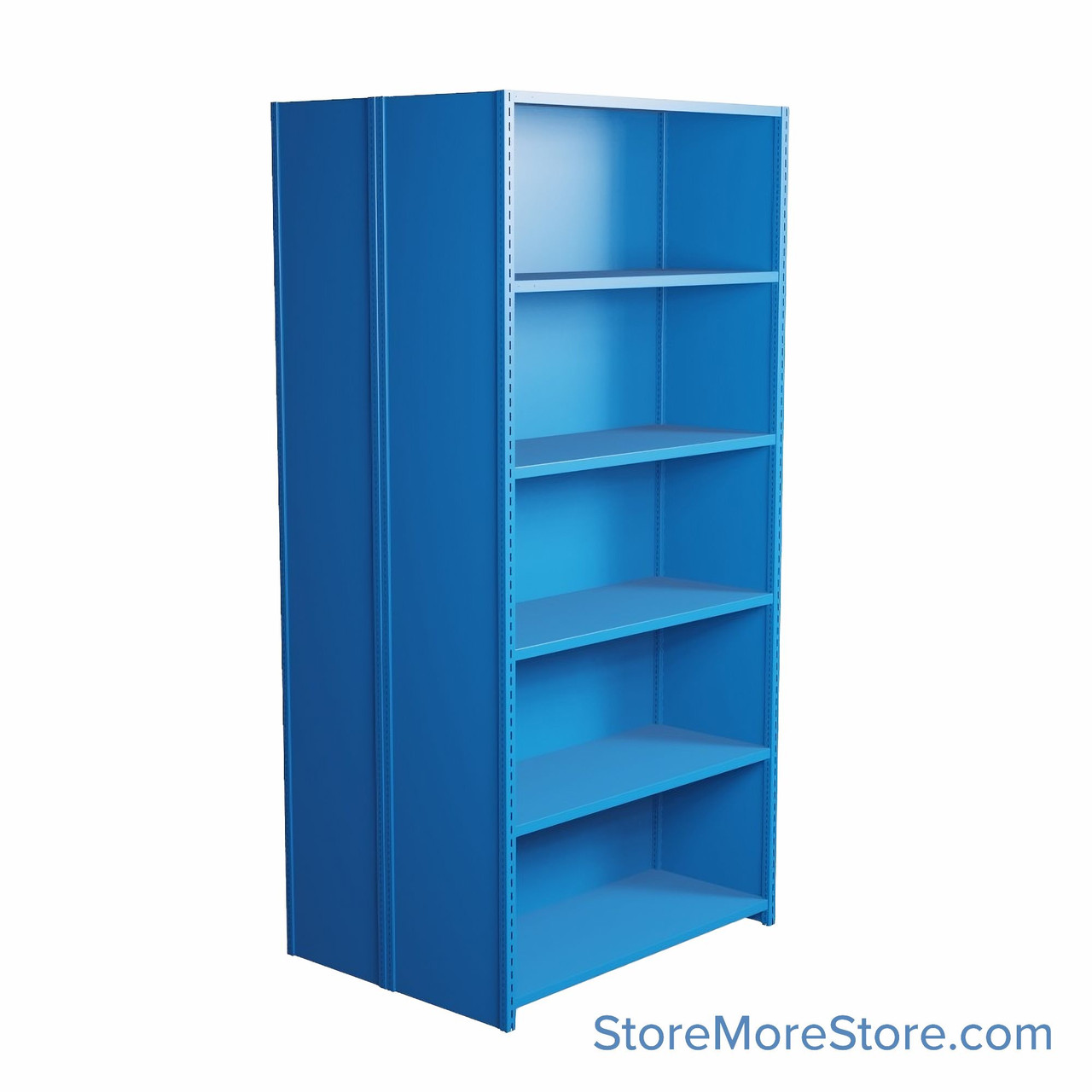 Industrial Shelving, 48" W x 48" D x 99" H, Closed Back-to-Back Shelving, 12 Shelves