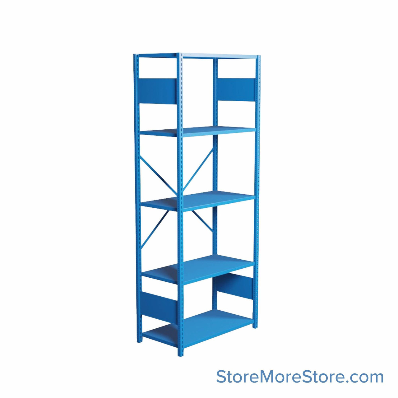 Industrial Shelving, 42" W x 18" D x 99" H, Open Single Shelving Unit, 5 Shelves
