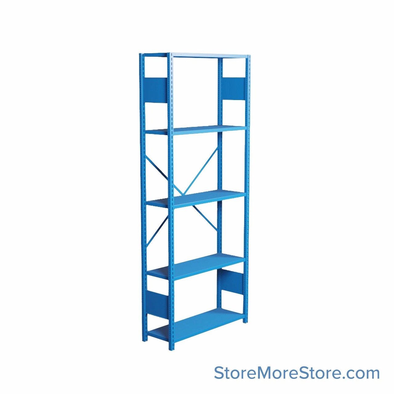 Industrial Shelving, 12" W x 36" D x 99" H, Open Single Shelving Unit, 5 Shelves