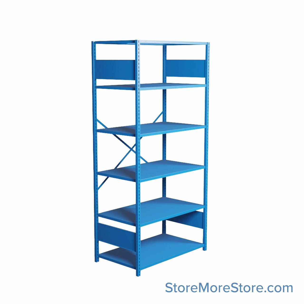 Industrial Shelving, 42" W x 24" D x 75" H, Open Single Shelving Unit, 6 Shelves