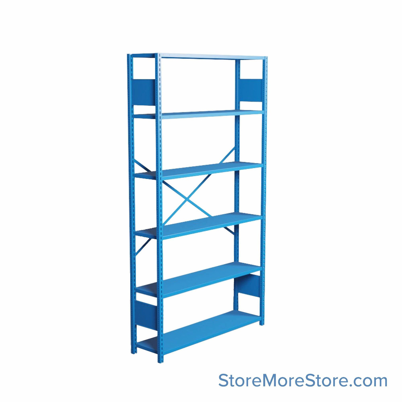Industrial Shelving, 48" W x 12" D x 87" H, Open Single Shelving Unit, 6 Shelves