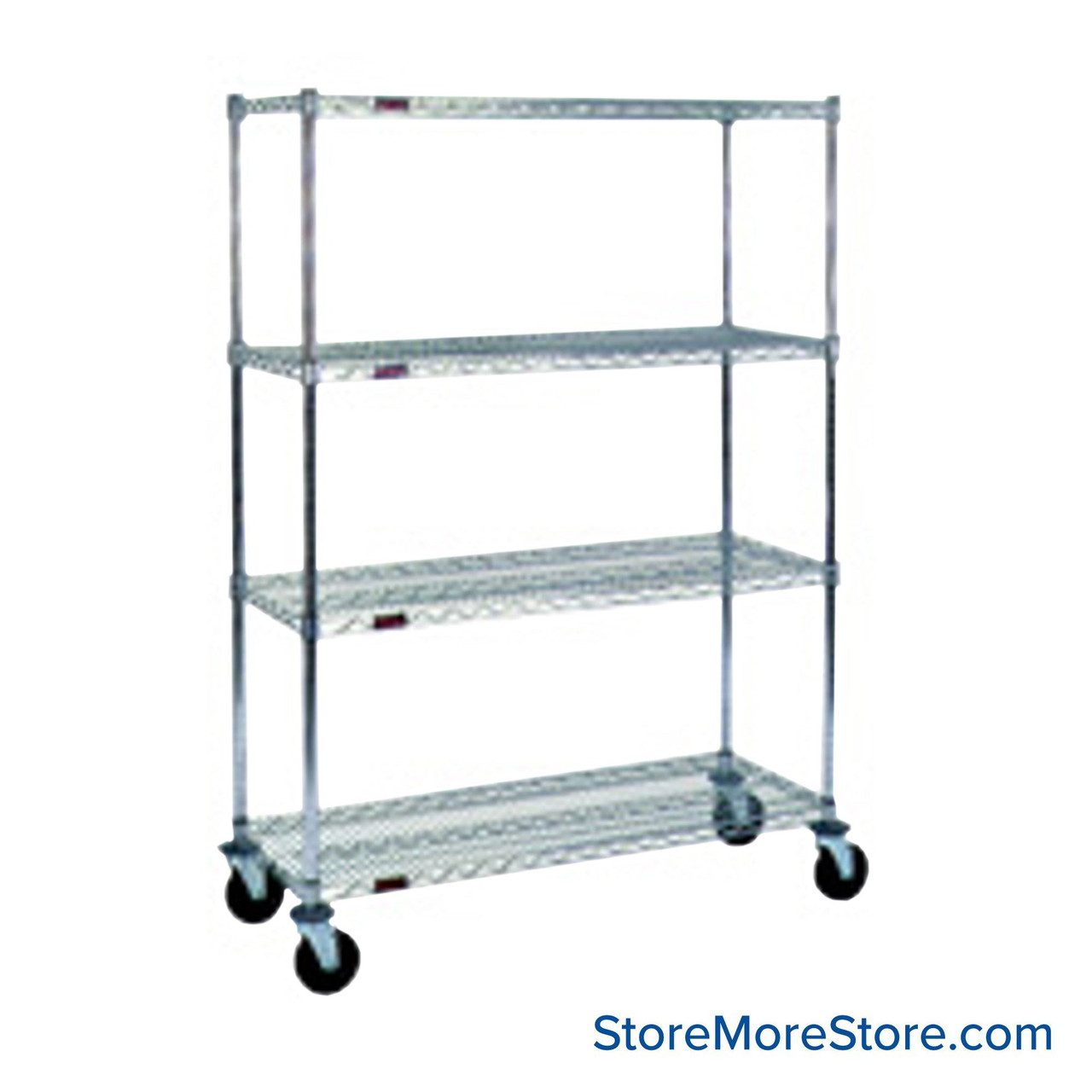 Wire Shelf Cart, 36" W x 24" D, Zinc Coating