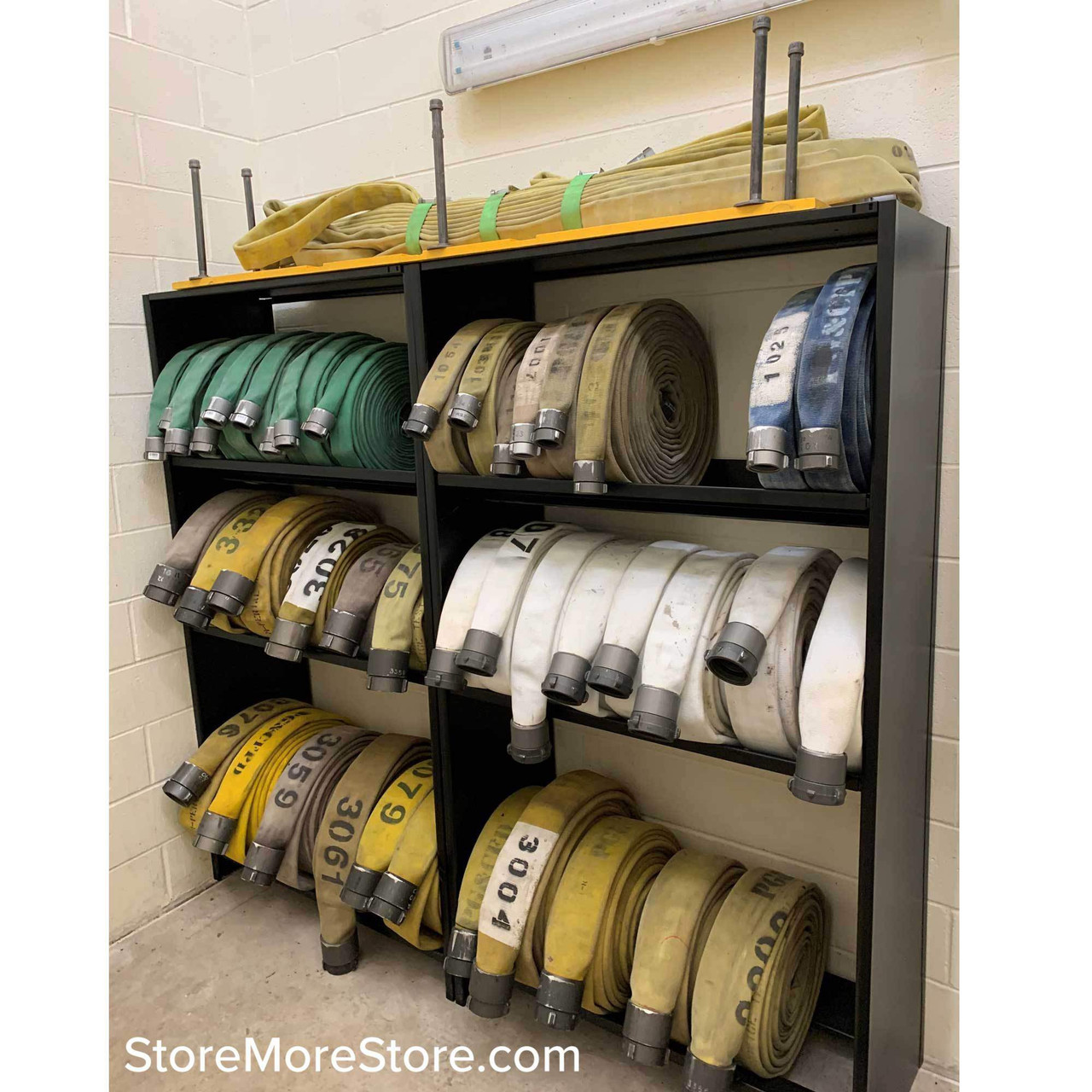 Fire Hose Storage Rack, 42" W x 18" D x 76" H, 3 Shelves