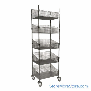 Wire Basket Shelving on Wheels, 18