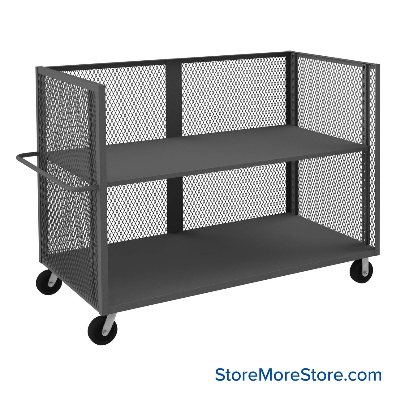 Wire Mesh Cart, 72.5" W x 36.5" D, 1 Shelf