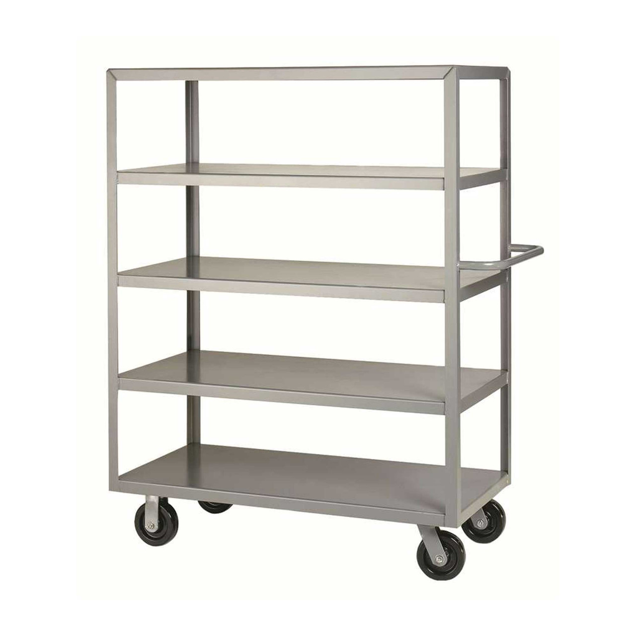 Rolling Shelf Cart, 36" W x 24" D x 63.5" H, Five Shelves, Flush Shelves