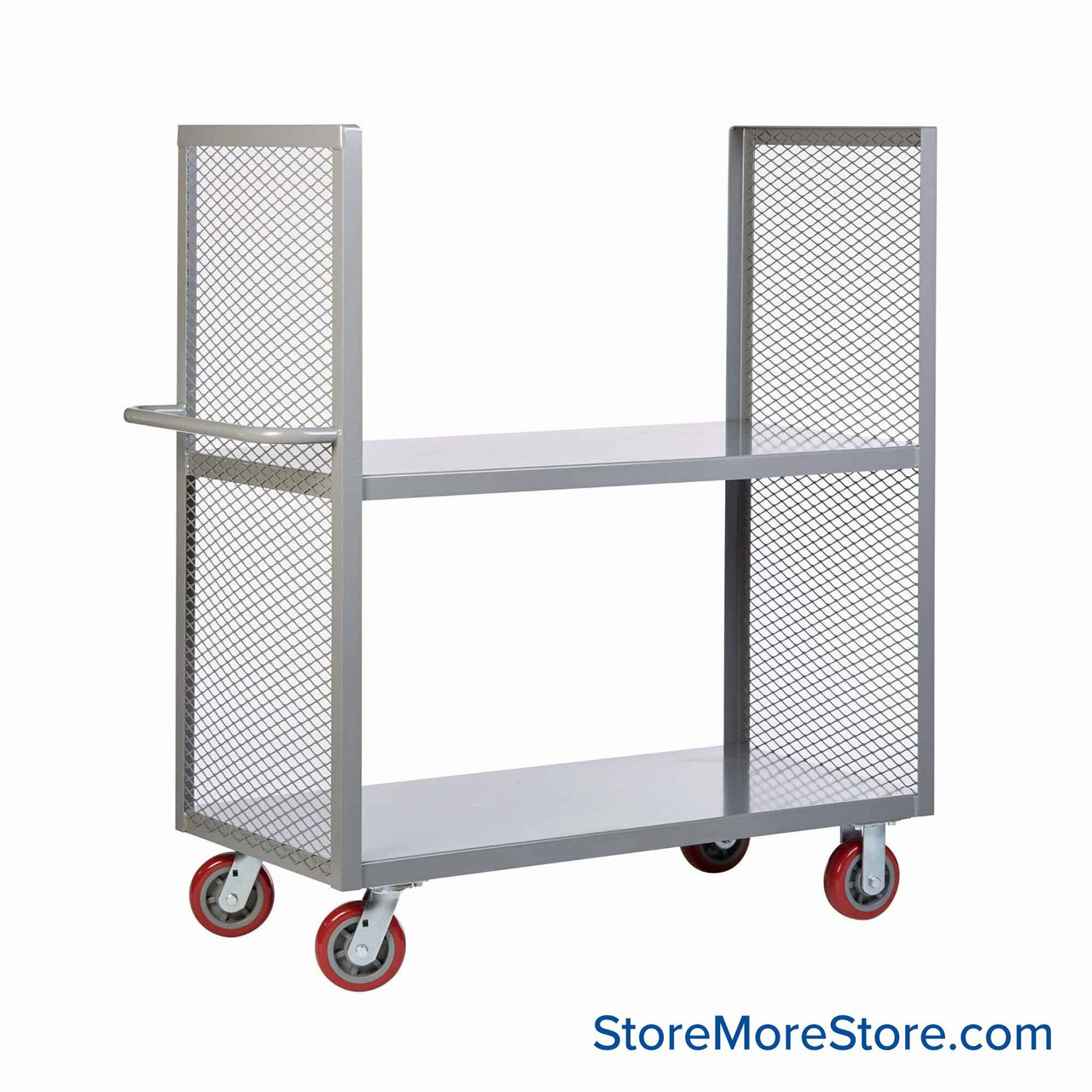 Rolling Trolley Cart, 48" W x 30" D, Two Shelves
