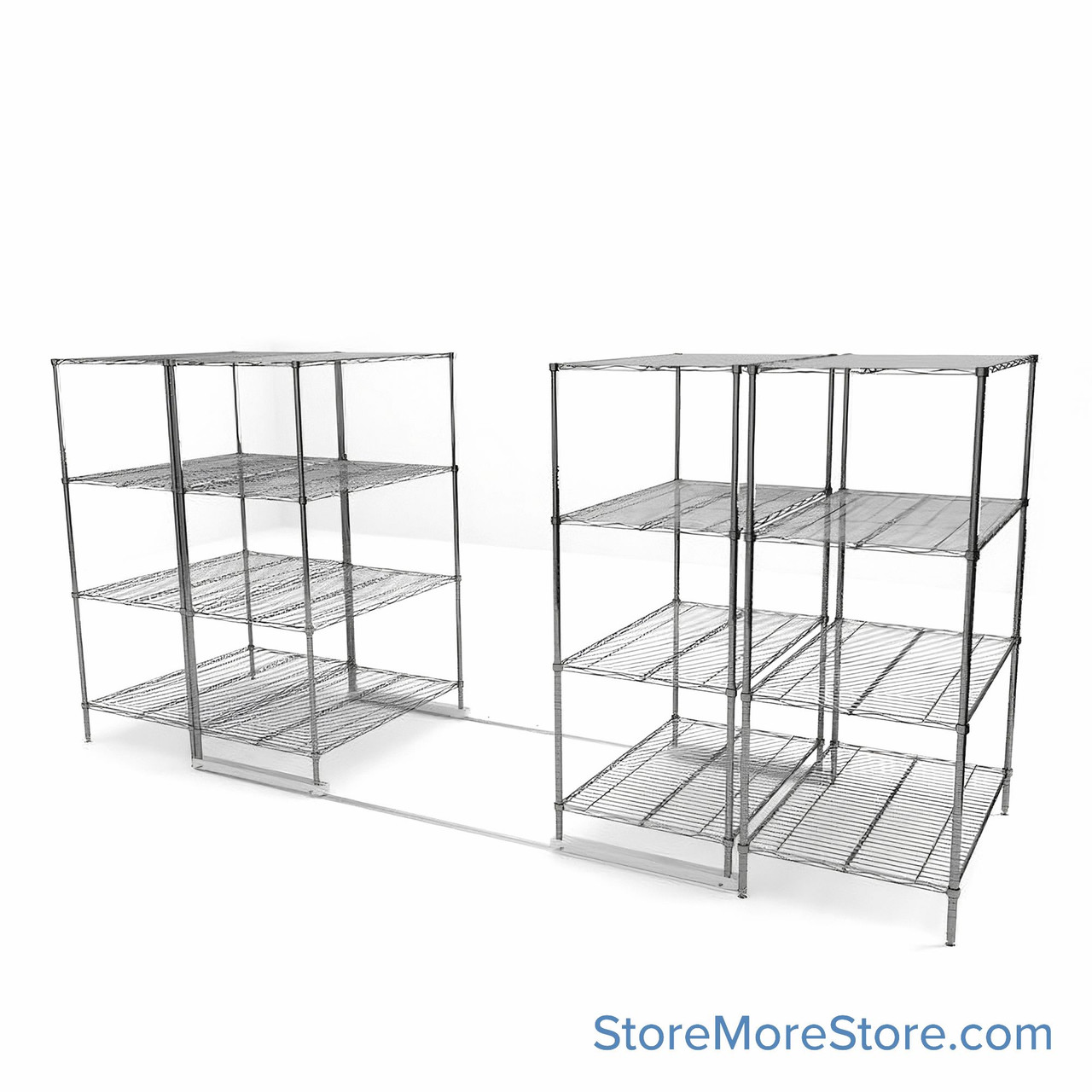 High Density Wire Shelving, 168" W x 48" D x 77" H, 8 Shelves, 30" Shelf Depth
