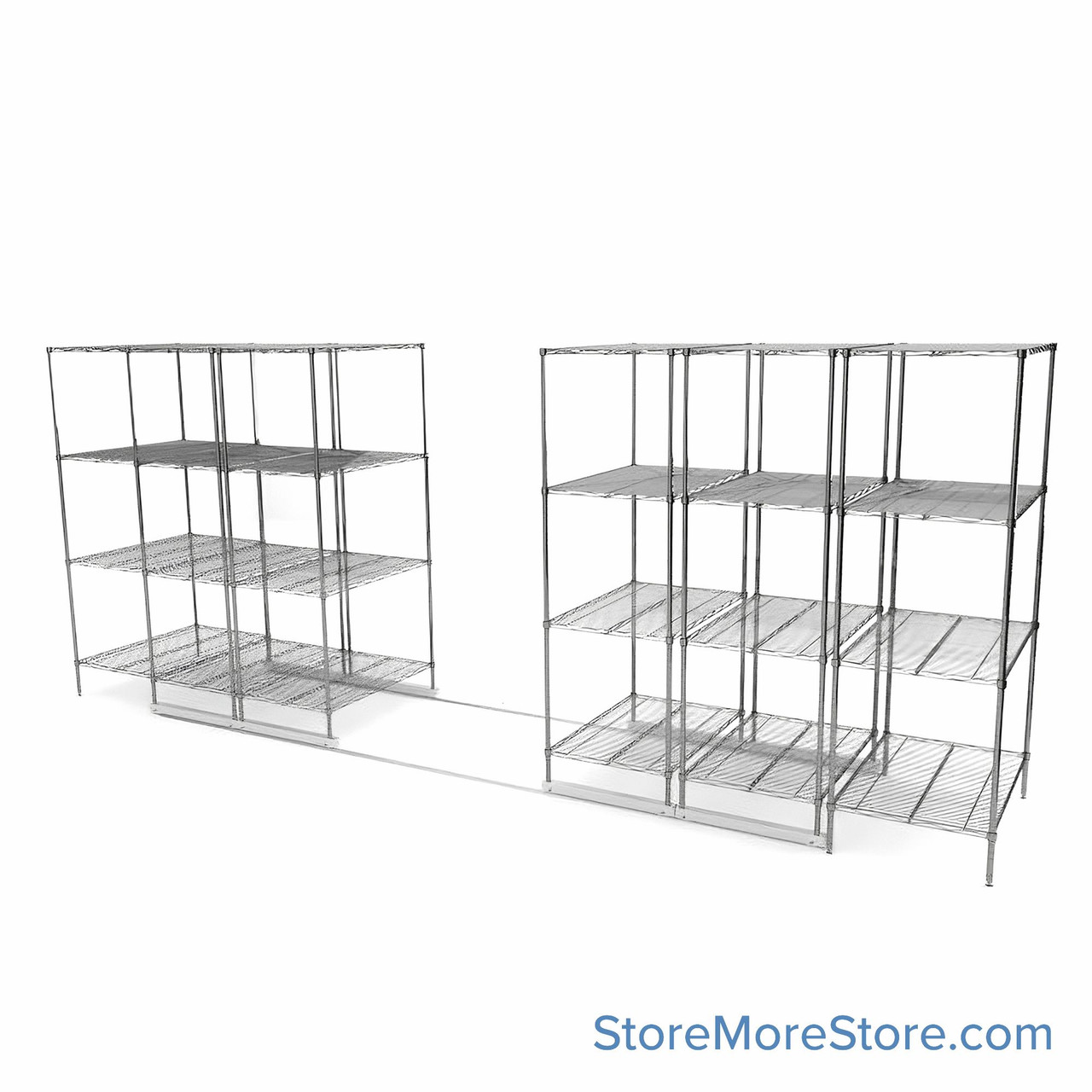 High Density Wire Shelving, 192" W x 36" D x 77" H, 8 Shelves, 24" Shelf Depth
