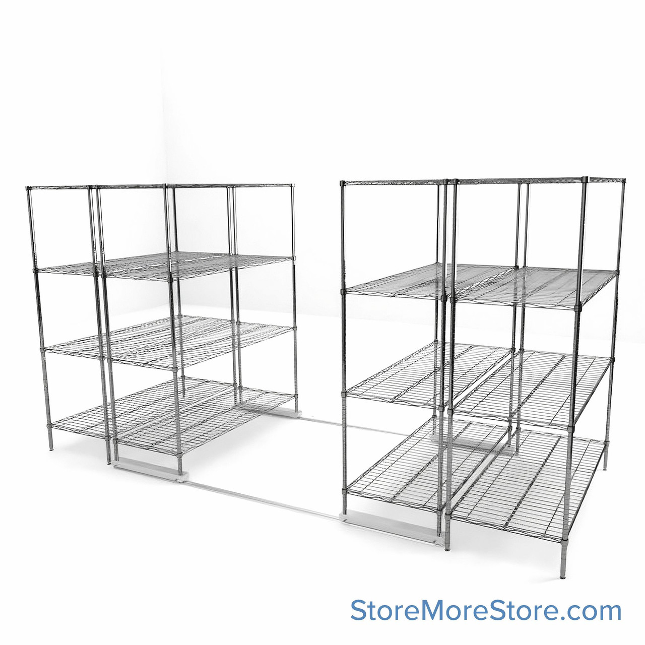 High Density Wire Shelving, 144" W x 72" D x 77" H, 8 Shelves, 24" Shelf Depth
