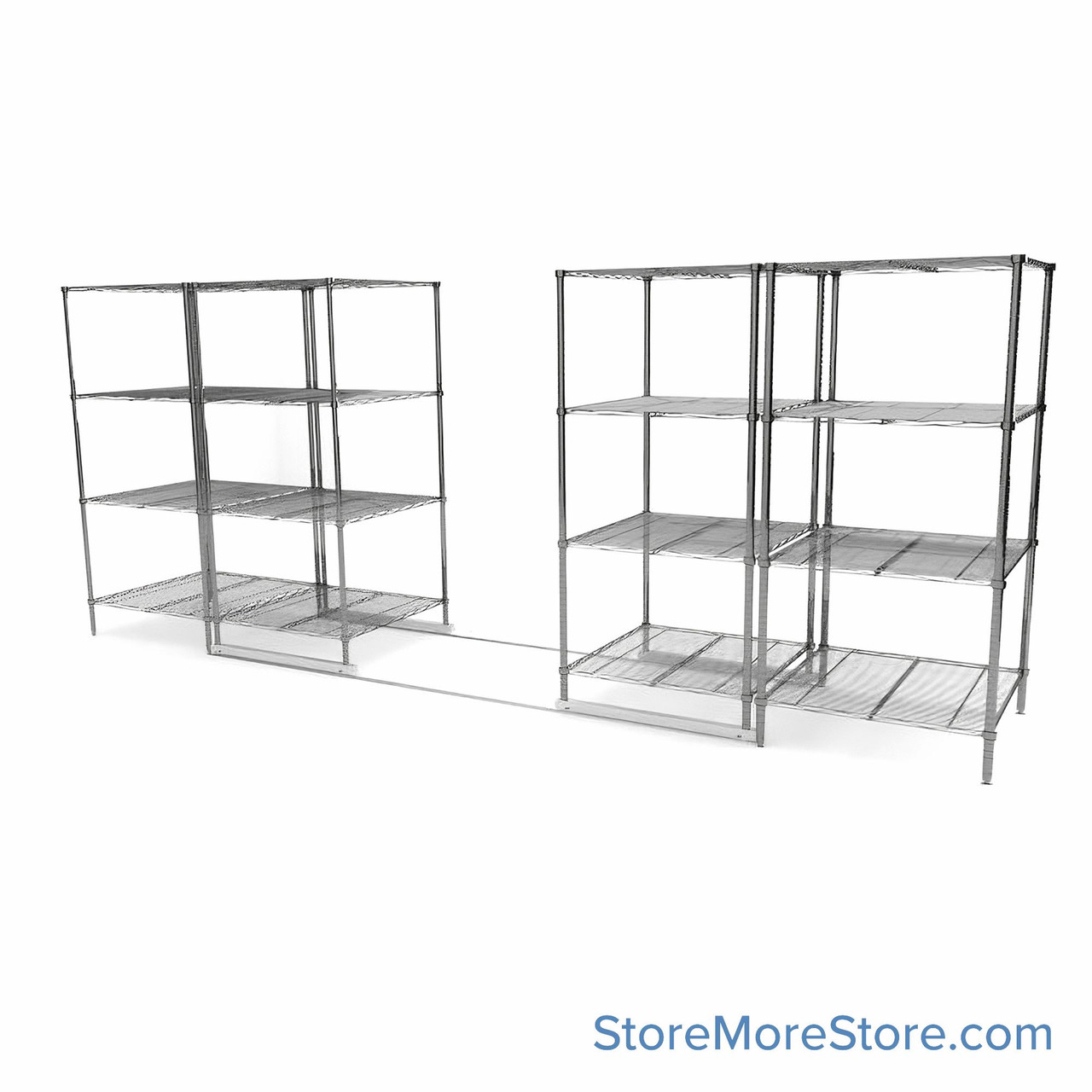 High Density Wire Shelving, 192" W x 36" D x 77" H, 8 Shelves, 36" Shelf Depth