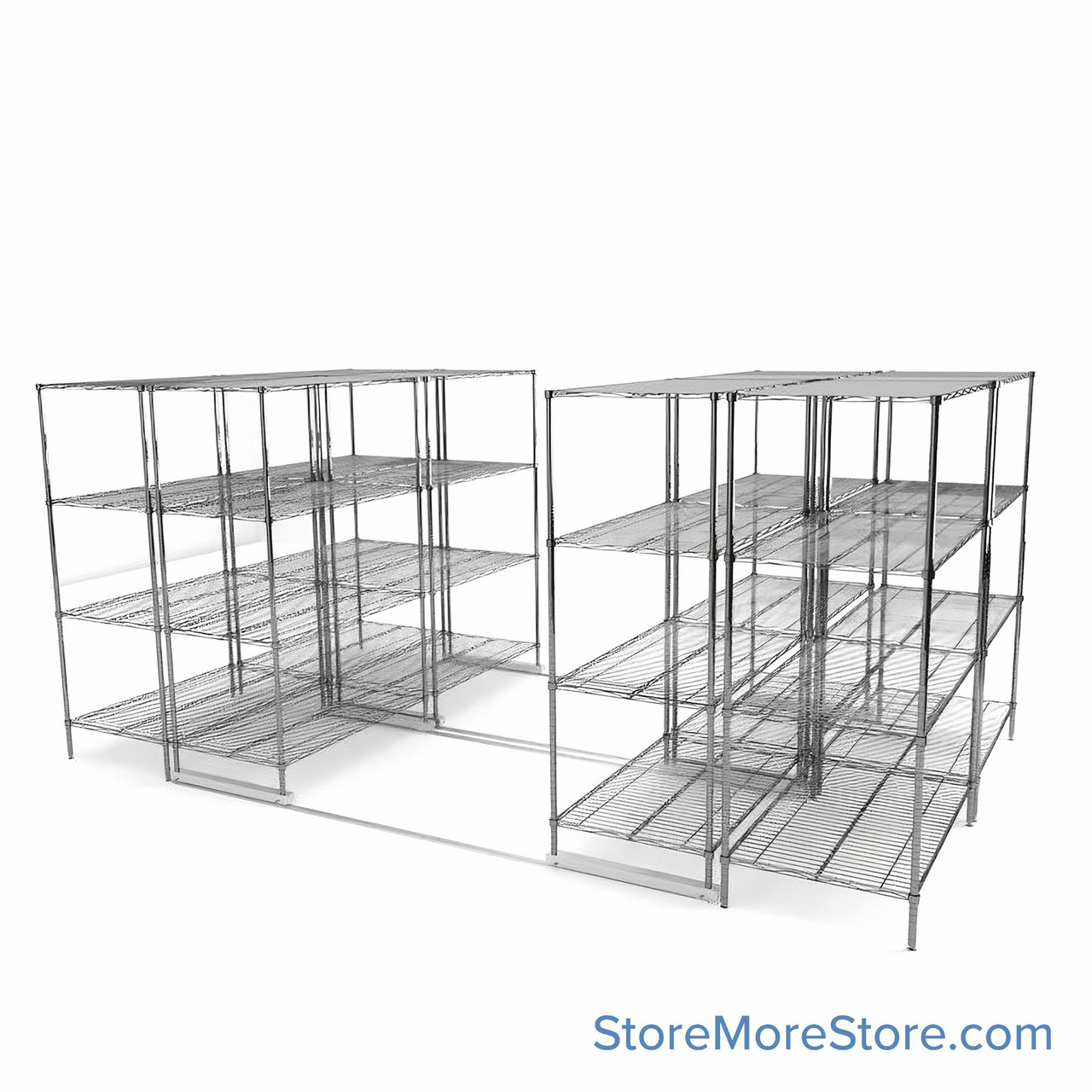 High Density Wire Shelving, 168" W x 96" D x 77" H, 8 Shelves, 30" Shelf Depth