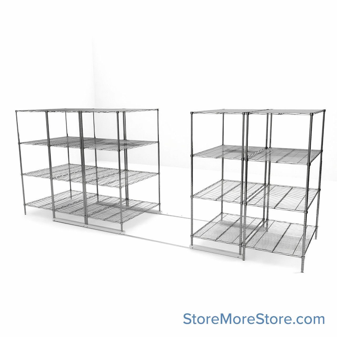 High Density Wire Shelving, 192" W x 48" D x 77" H, 8 Shelves, 30" Shelf Depth