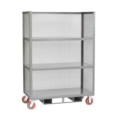 Three Sided Cart, 48" W x 30" D x 57" H, One Shelves