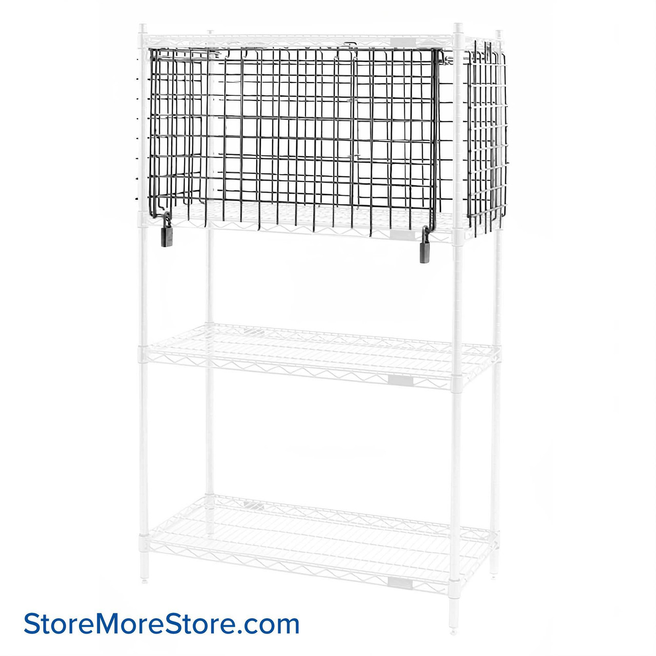 Small Wire Security Cage, 30" W x 18" D x 20" H, Flip-Up Door Door, Zinc