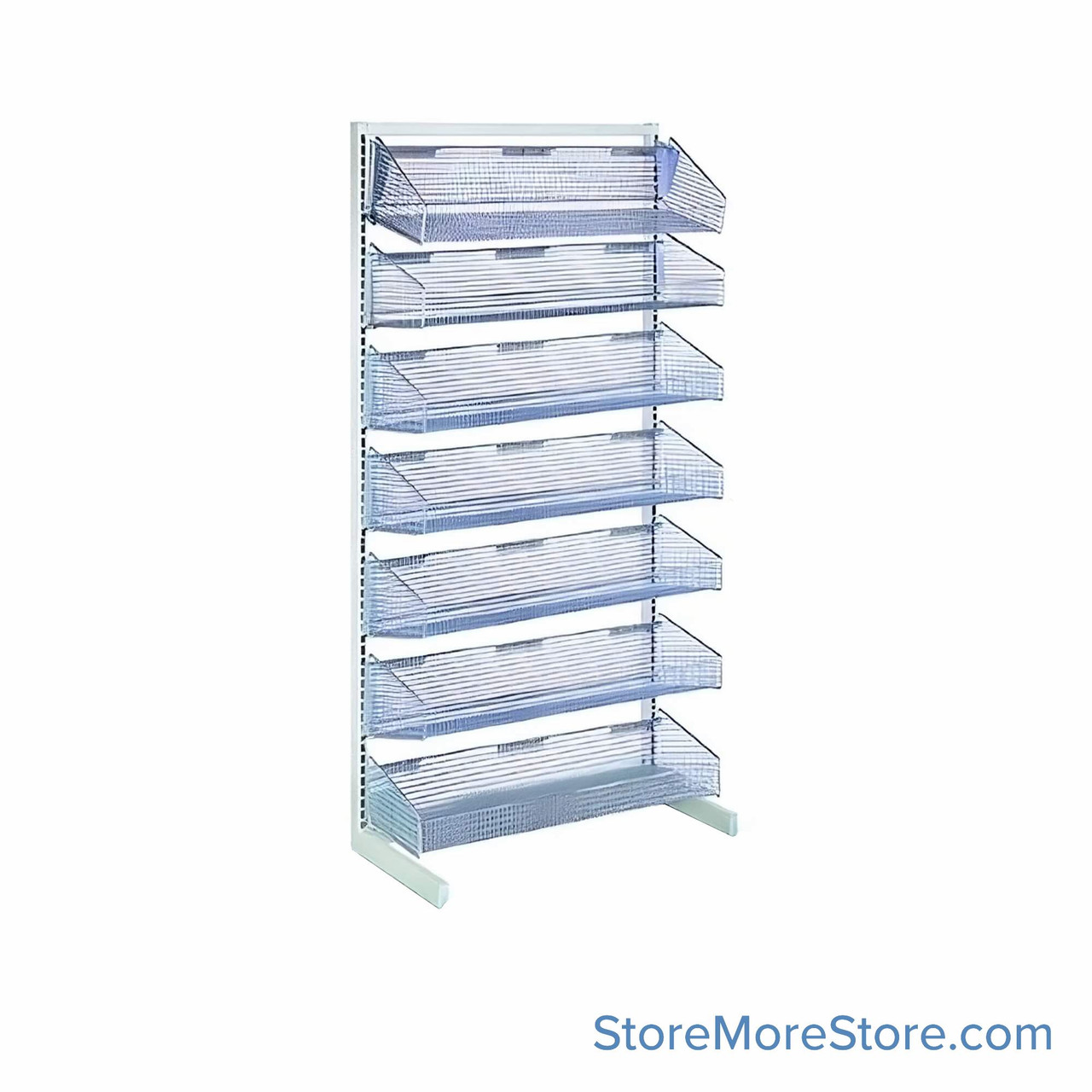 Wire Basket Shelving, 35.5" W x 12" D x 70" H, Starter Unit, Without Dust Shelf, Without Casters