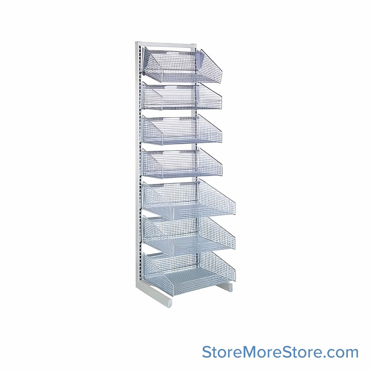 Wire Basket Shelving, 17.38" W x 18" D x 70" H, Starter Unit, Without Dust Shelf, Without Casters