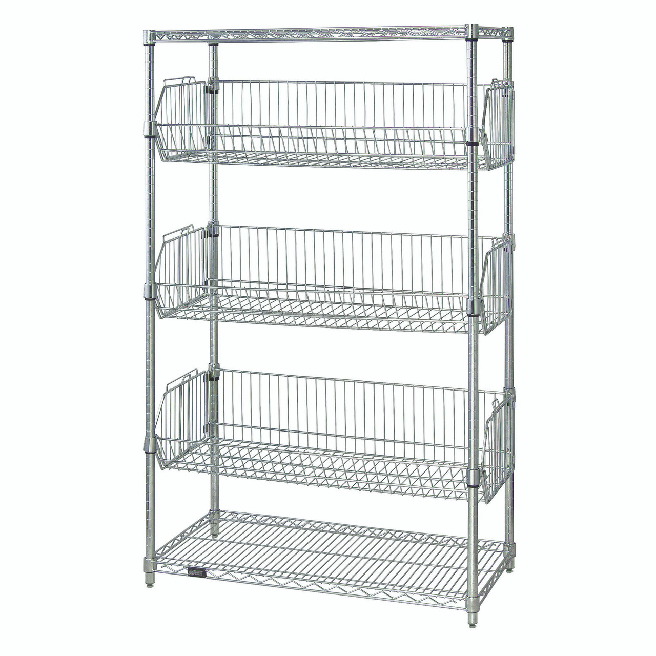 Wire Basket Storage Shelves, 48" W x 24" D x 63" H