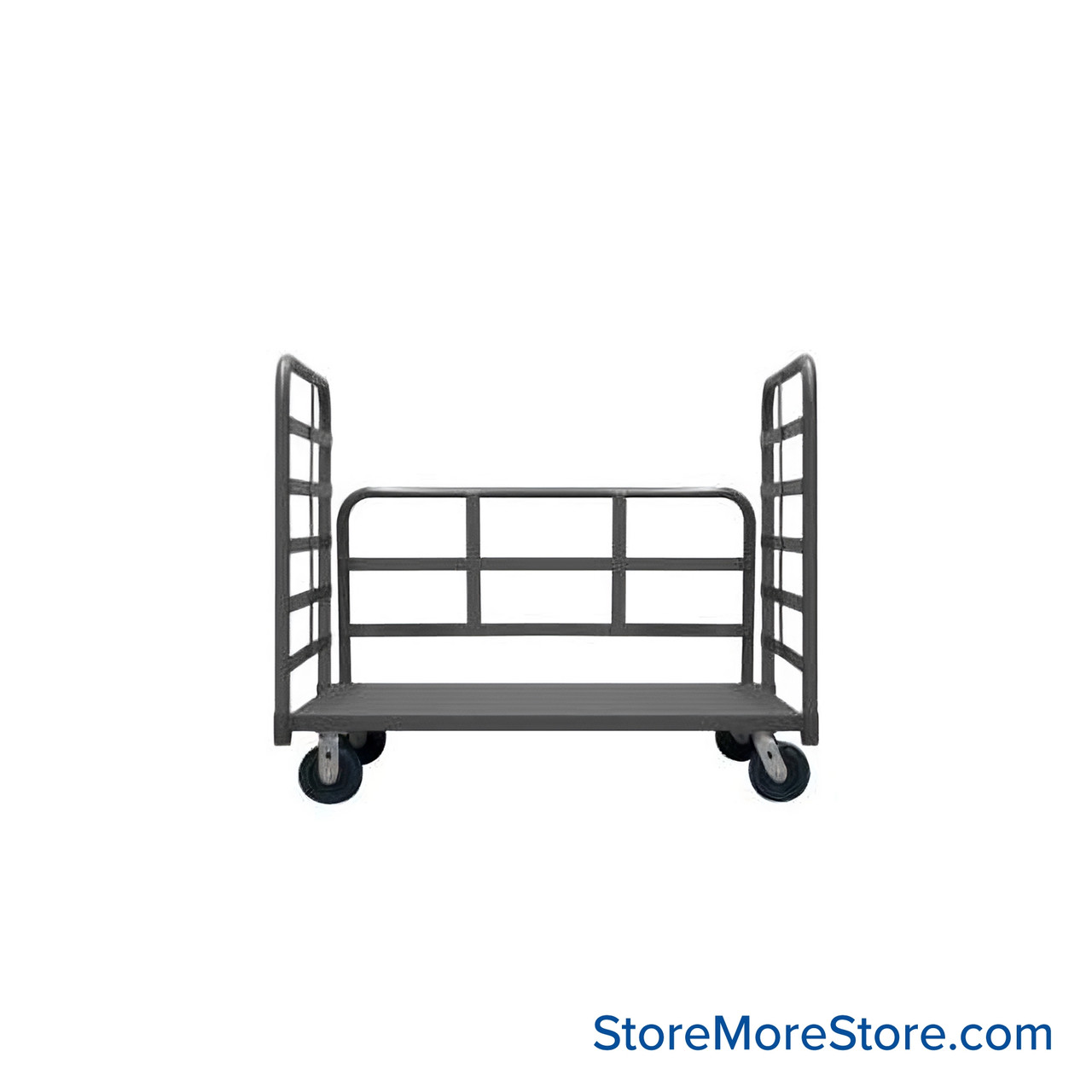 Platform Truck, 48" W x 24" D x 43" H, 3-Sided Truck, Heavy-Duty
