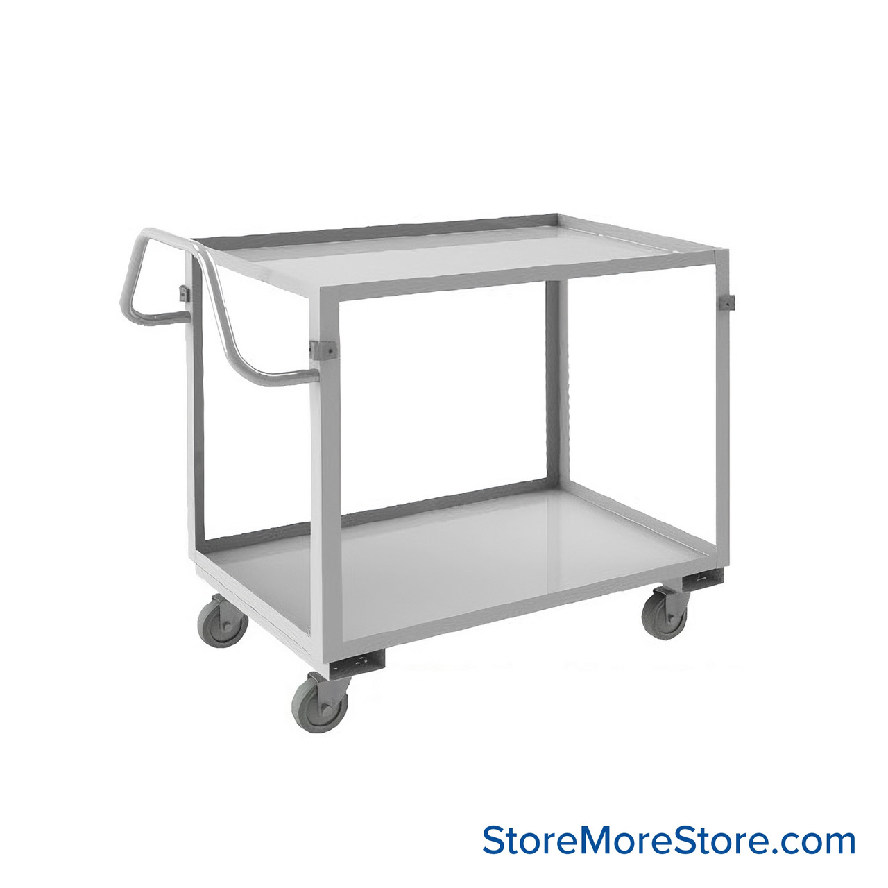 Stainless Steel Cart, 60" W x 30" D x 36" H, 1.25" On All 4 Sides, 2 Shelves