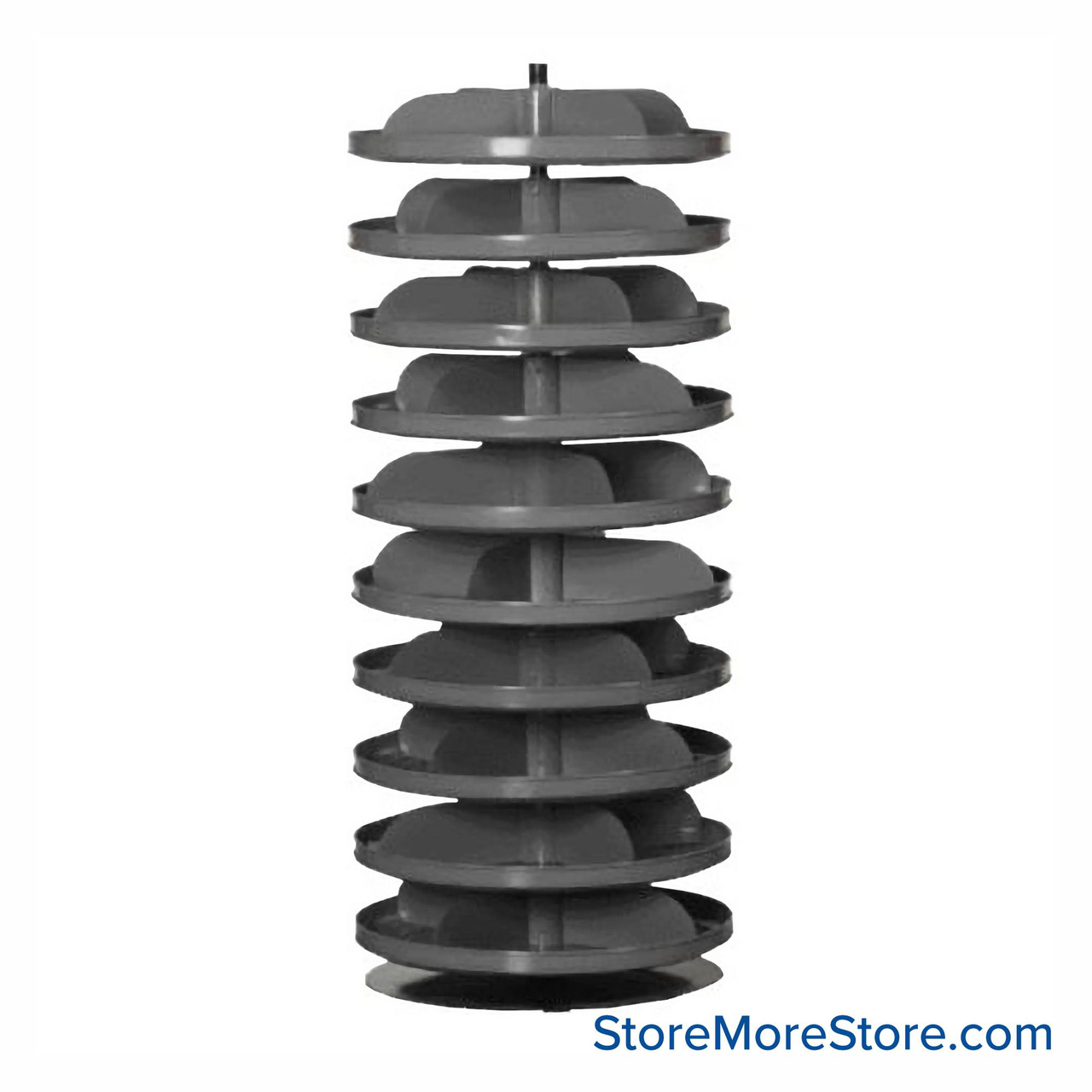 Rotating Hardware Bin, 17" W x 17" D x 41" H, 10 Revolving Shelves, 5 Compartments Per Shelf