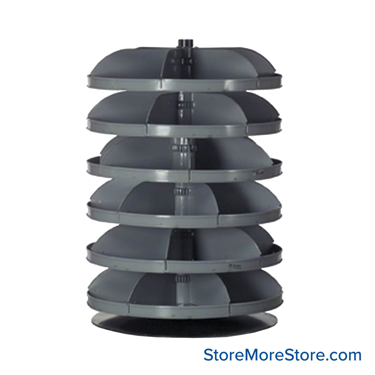 Rotating Hardware Bin, 28" W x 28" D x 40" H, 6 Revolving Shelves, 7 Compartments Per Shelf