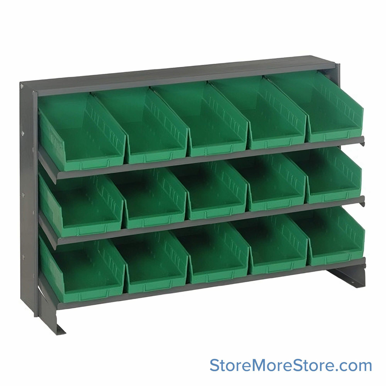 Workbench Parts Organizer, Green, 15 Bins