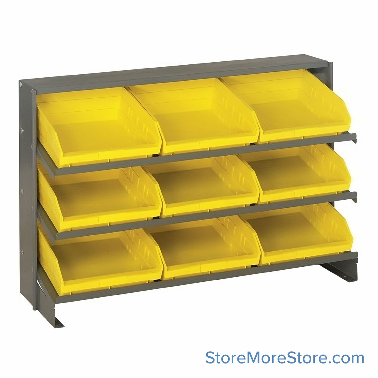 Workbench Parts Organizer, Yellow, 9 Bins