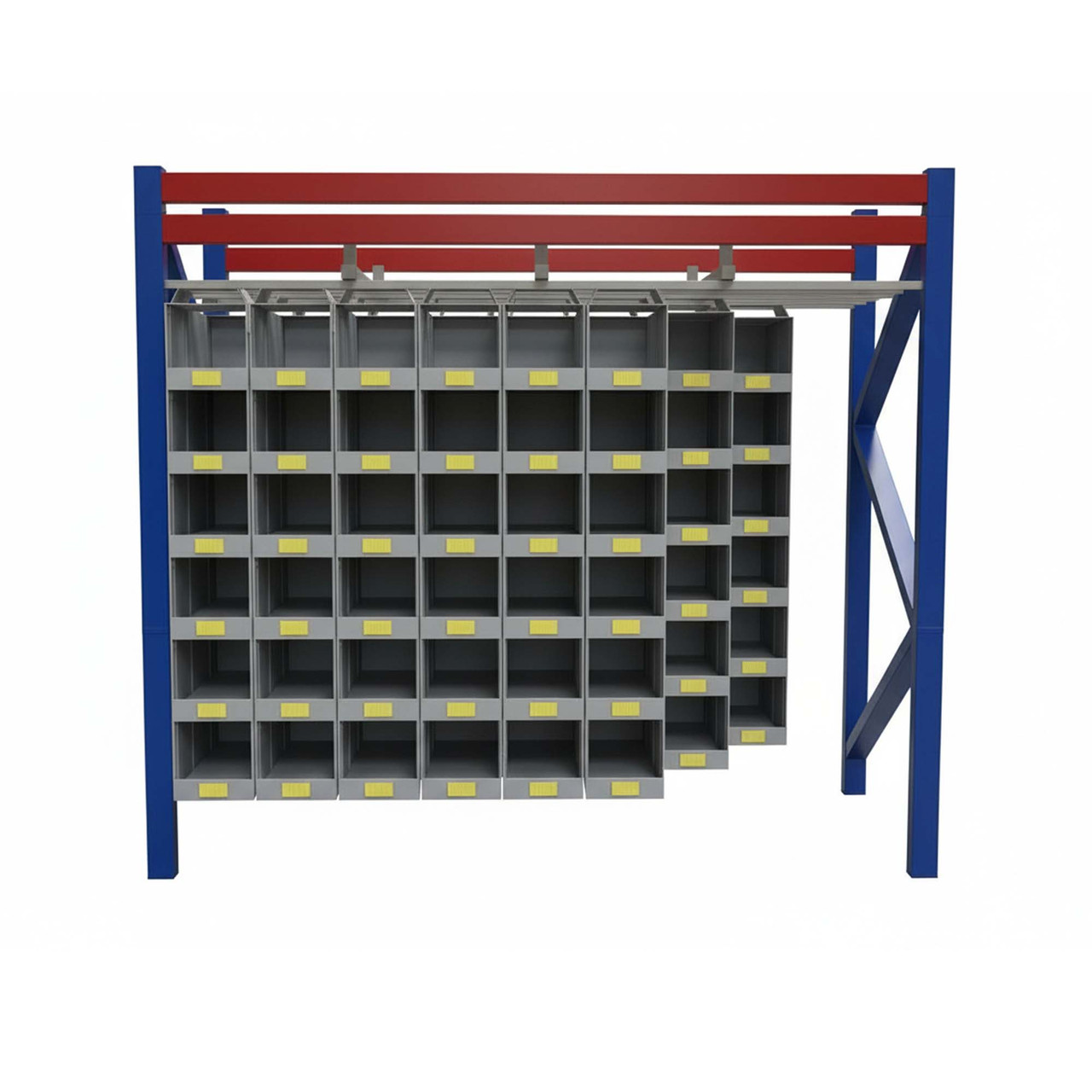 Pallet Rack Storage Bins, 108" W, 12"W x 12"D x 12"H - 144 Bins