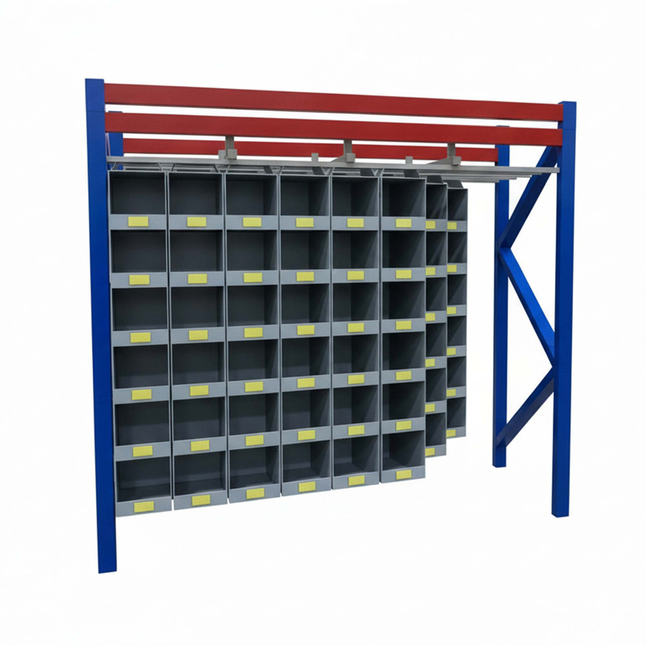 Pallet Rack Storage Bins, 96" W, 12"W x 12"D x 12"H - 126 Bins