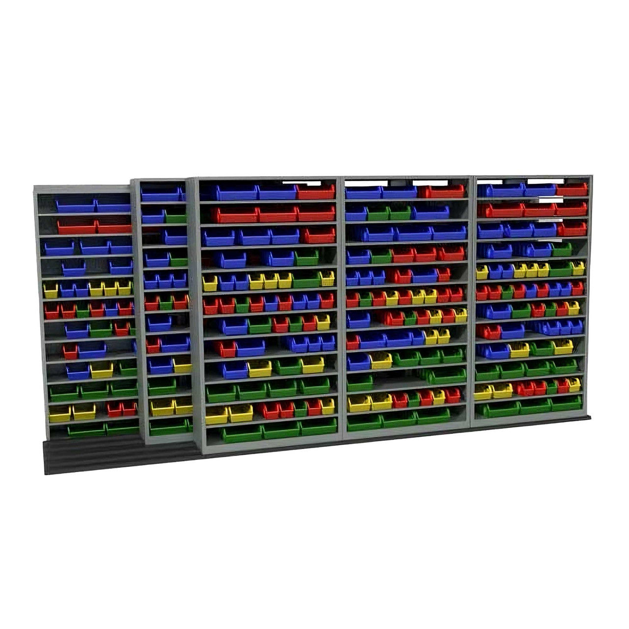 Mobile Bin Rack, 172" W x 60" D x 82.75" H