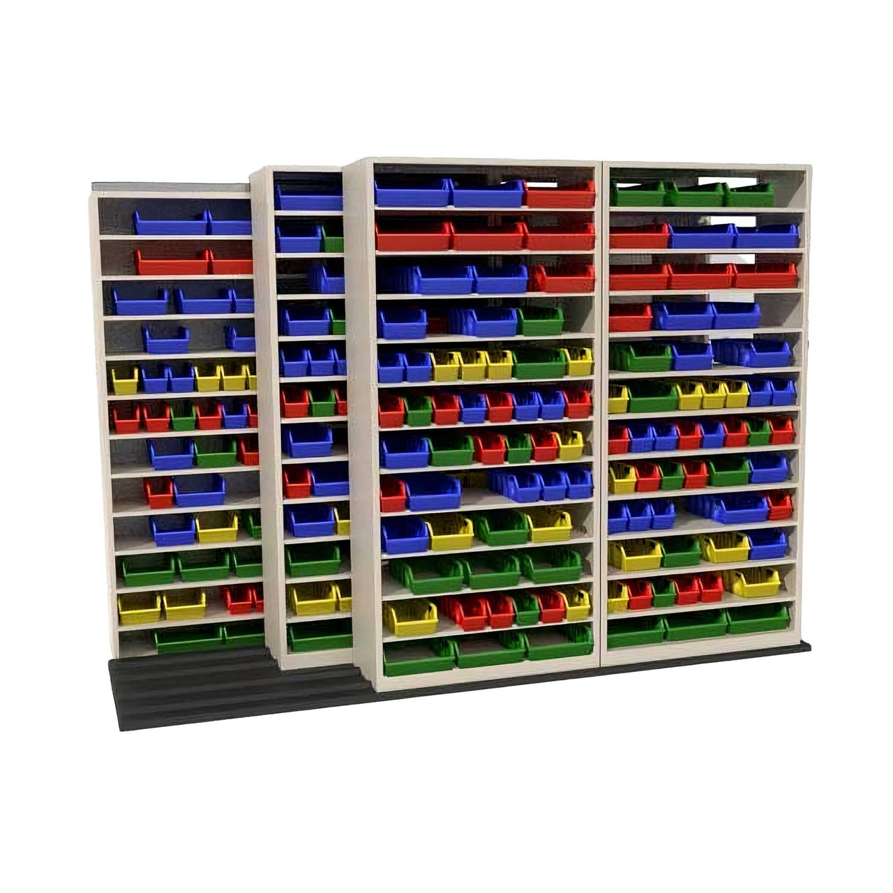 Mobile Bin Rack, 112" W x 60" D x 82.75" H