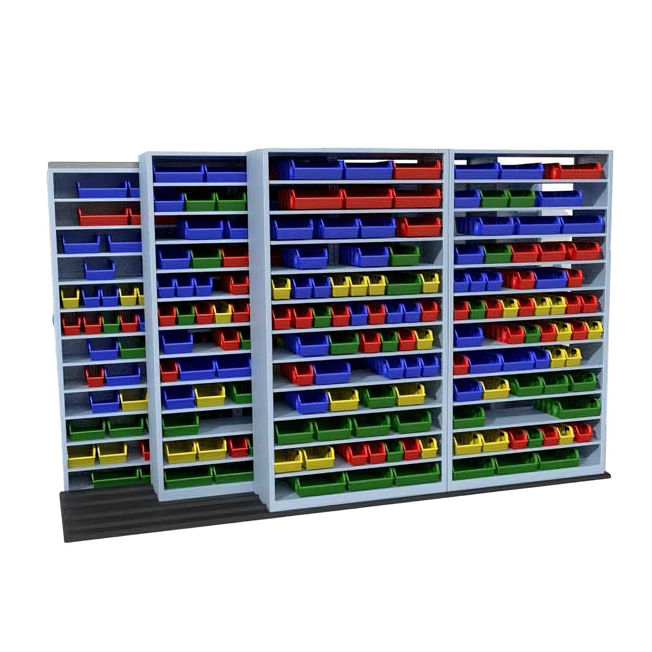 Mobile Bin Rack, 130" W x 60" D x 82.75" H