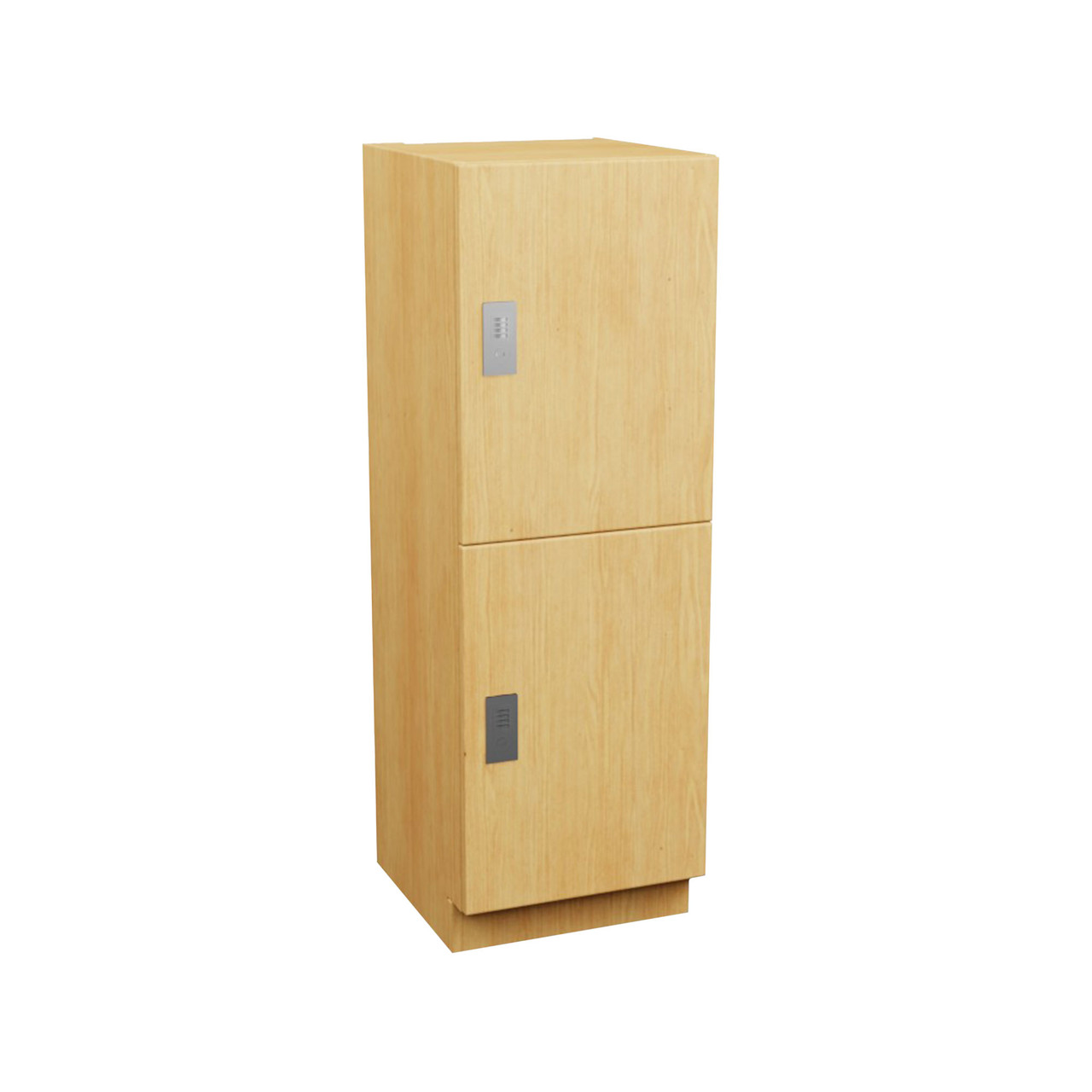 Plastic Laminate Lockers, 18" W x 20" D x 40" H, 18" Column Width, 2 Tiers, Combination Lock