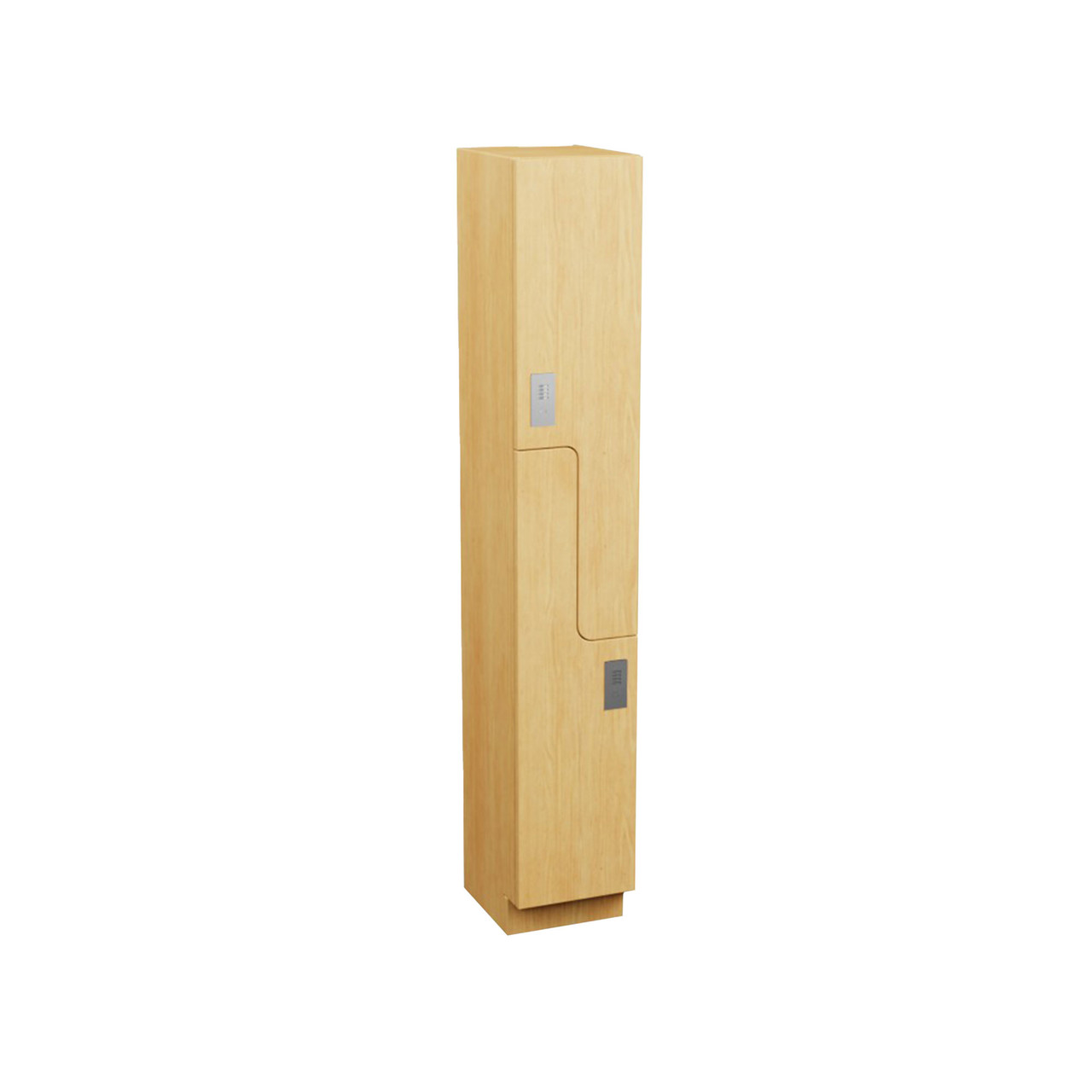 Plastic Laminate Lockers, 18" W x 12" D x 76" H, 12" Column Width, 2(Z-Style) Tiers, Combination Lock