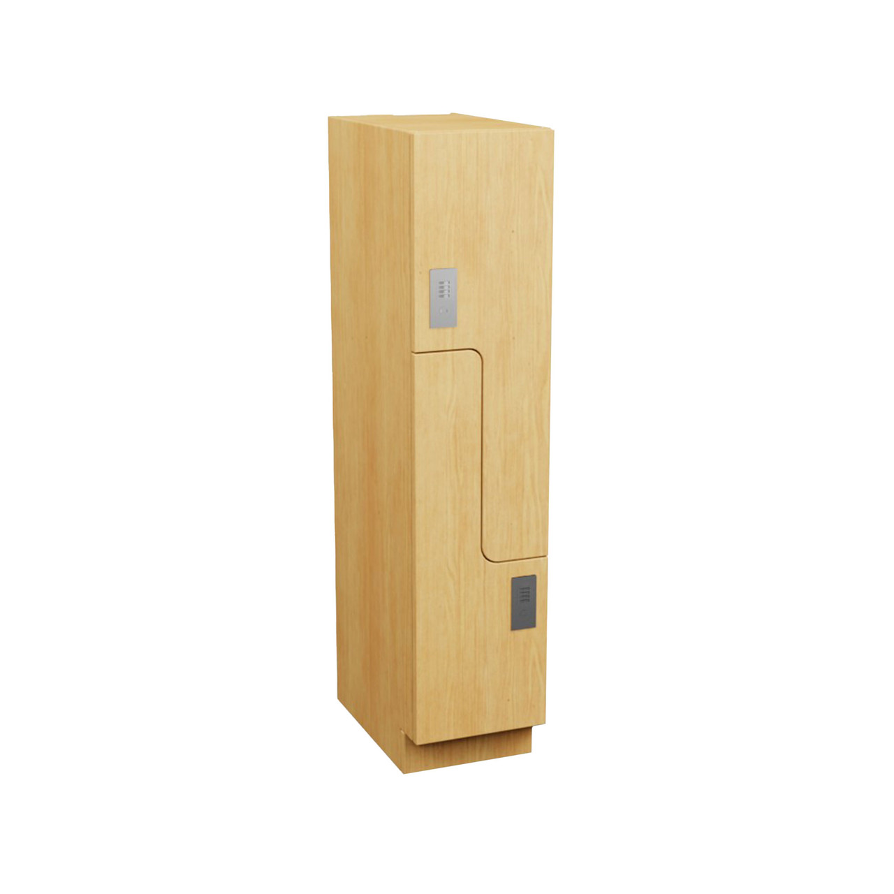 Plastic Laminate Lockers, 12" W x 20" D x 58" H, 12" Column Width, 2(Z-Style) Tiers, Combination Lock