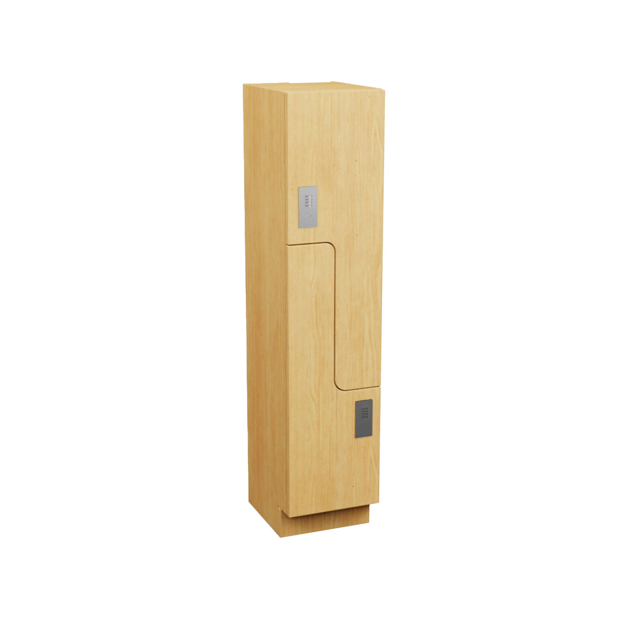 Plastic Laminate Lockers, 18" W x 15" D x 58" H, 15" Column Width, 2(Z-Style) Tiers, Combination Lock
