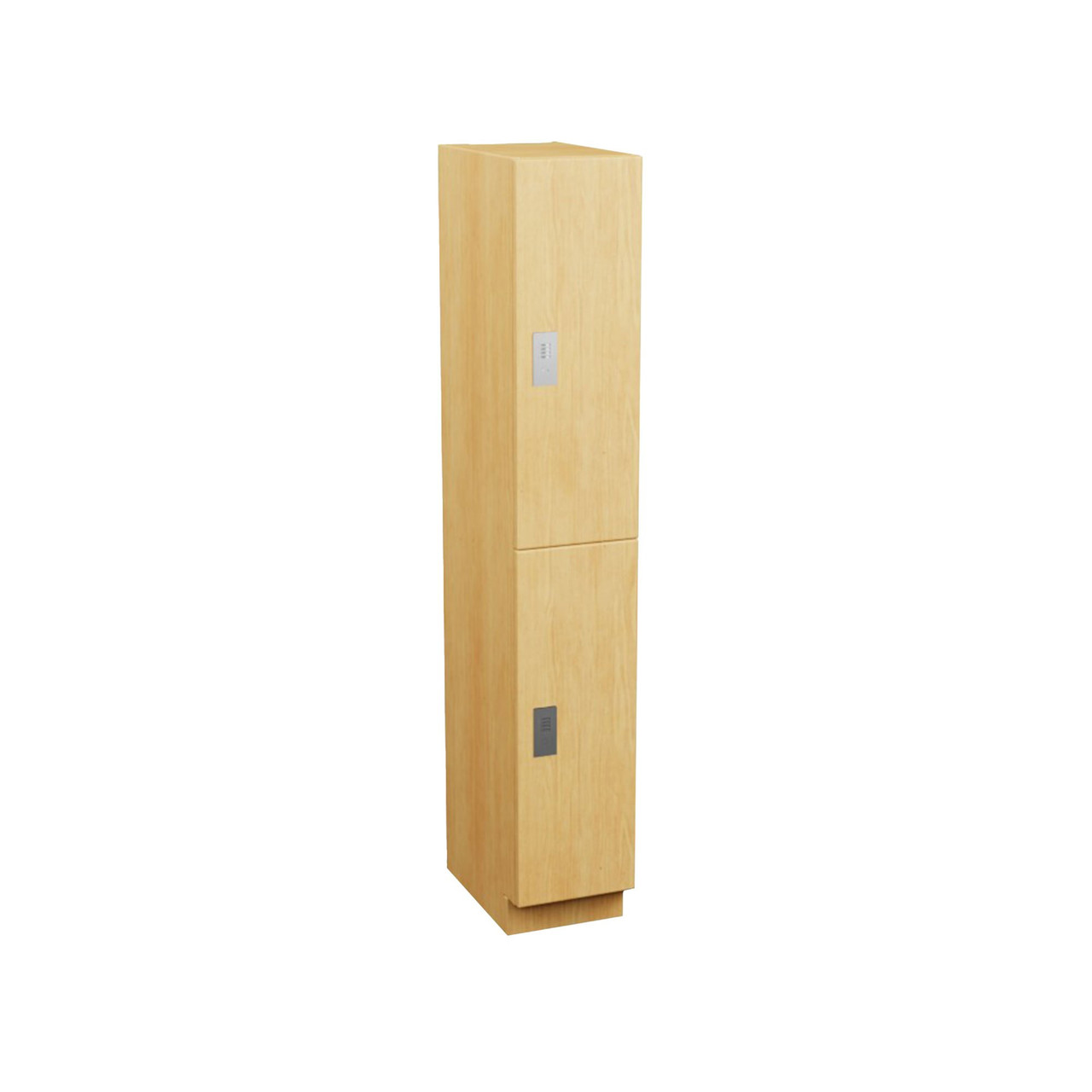 Plastic Laminate Lockers, 12" W x 24" D x 94" H, 12" Column Width, 2 Tiers, Padlock Hasp