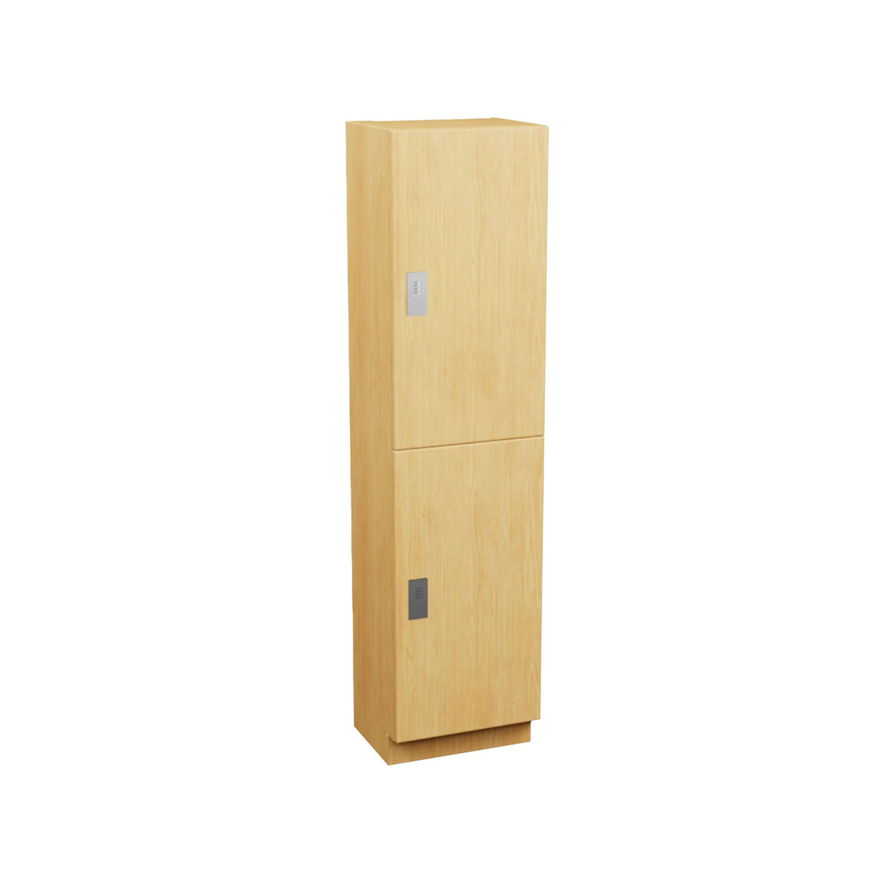 Plastic Laminate Lockers, 15" W x 24" D x 94" H, 24" Column Width, 2 Tiers, Combination Lock